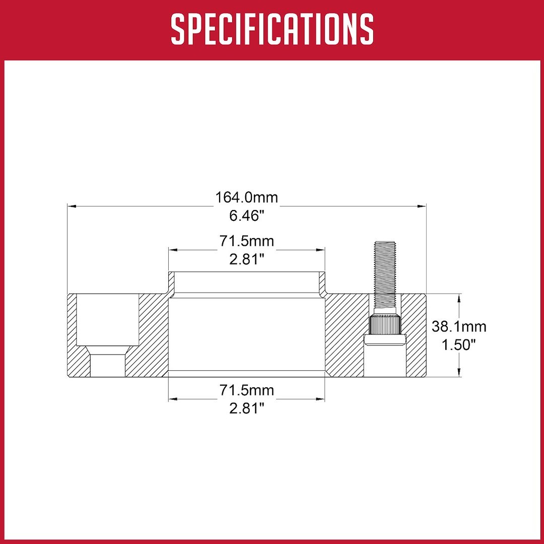 Revolution Gear & Axle Wheel Adapter, 5 X 127 Millimeter/ 5 X 5.00 Inch Axle Bolt Circle, Hub Centric, 1/2 Inch X 20 Thread Size Studs – 5500-5500H-B