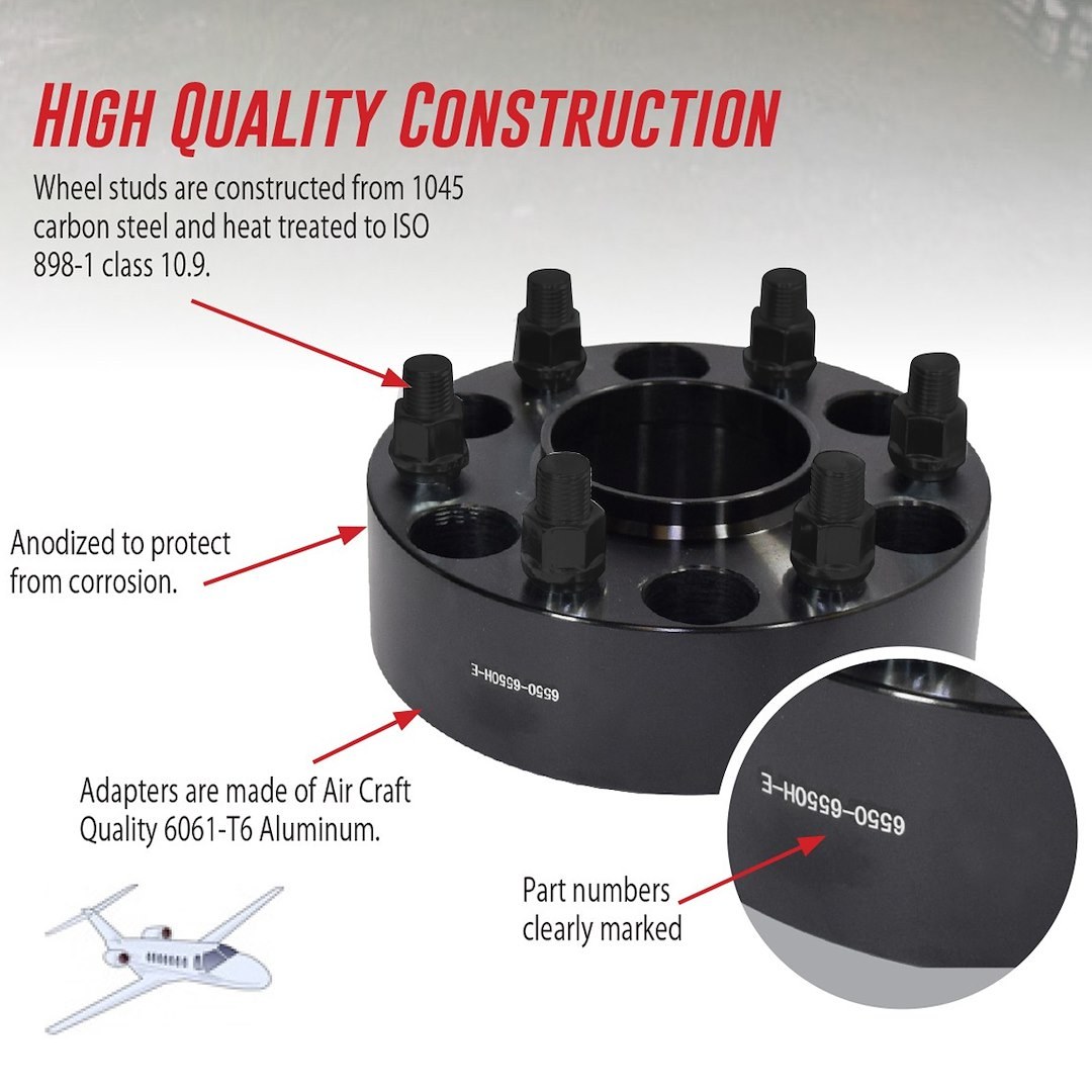 Revolution Gear & Axle Wheel Adapter, 5 X 127 Millimeter/ 5 X 5.00 Inch Axle Bolt Circle, Hub Centric, 1/2 Inch X 20 Thread Size Studs – 5500-5500H-D
