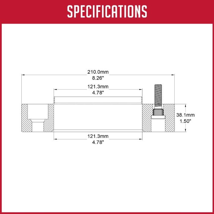 Revolution Gear & Axle Wheel Adapter, 8 X 165.1 Millimeter/ 8 X 6.50 Inch Axle Bolt Circle, Non Hub Centric – 8650-8650H-C14-121