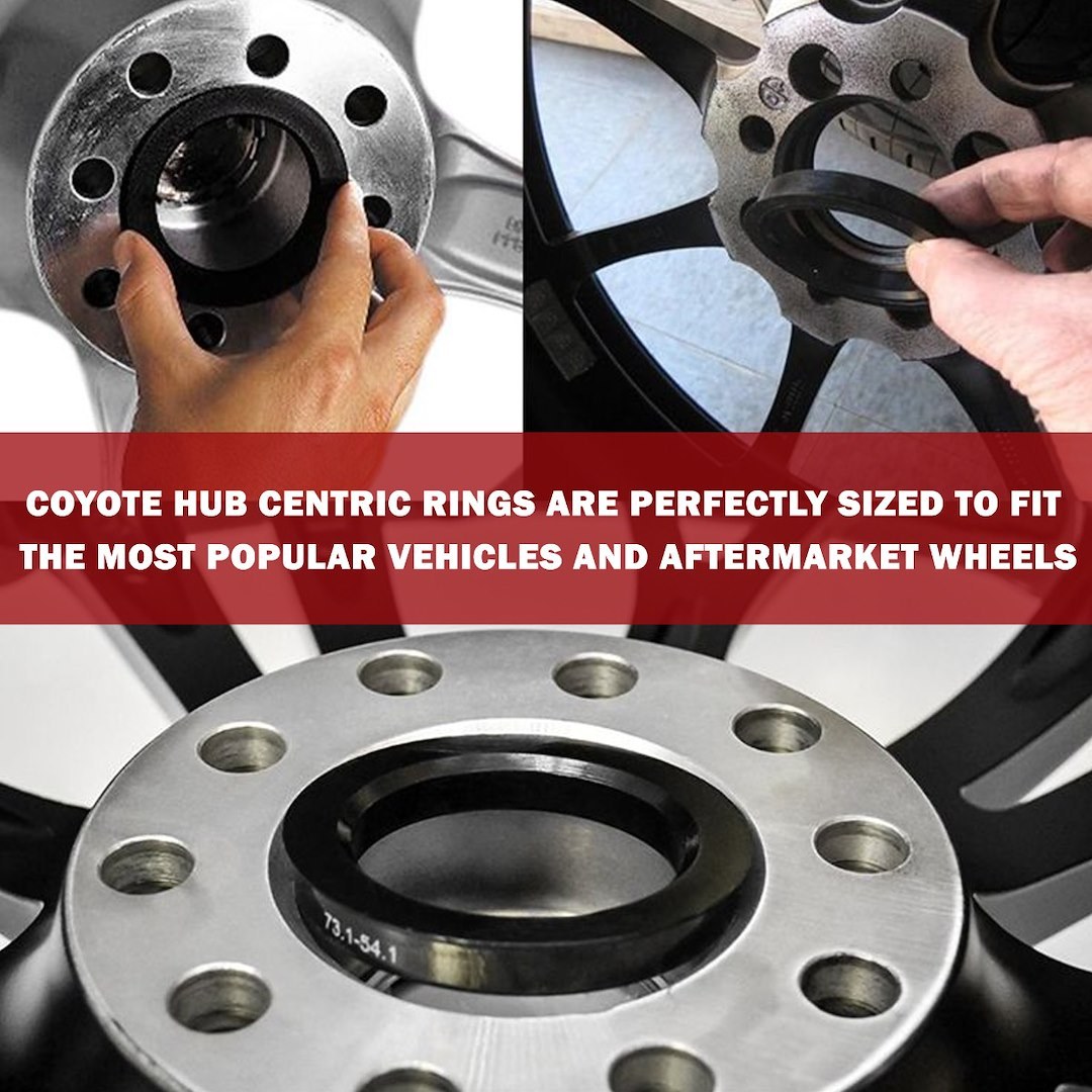 Revolution Gear & Axle Wheel Hub Centric Ring, 66.56 Millimeter Inside Diameter, 72.56 Millimeter Outside Diameter, Black, Plastic, Set of 4 – 72-6656
