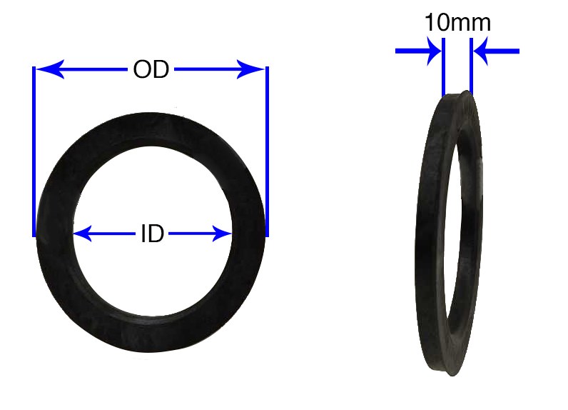 Revolution Gear & Axle Wheel Hub Centric Ring, 64.1 Millimeter Inside Diameter, 73 Millimeter Outside Diameter, Black, Plastic, Set of 4 – 73-6410