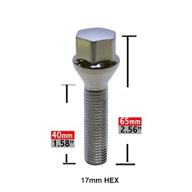 Revolution Gear & Axle Lug Bolt, 5 Lug Kit, 14 Millimeter X 1.5 Thread Size, 60 Degree Conical, Acorn, 1.58 Inch Shank Length – 84K556-40
