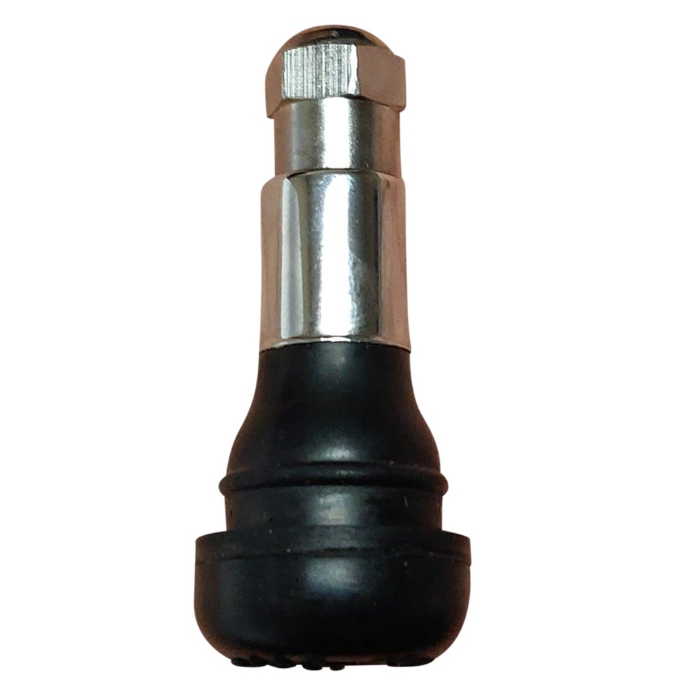 Revolution Gear & Axle Valve Stem, Snap IN Mount, 1.67 Inch Length, Max Pressure 65 PSI, Chrome Plated, Rubber with Chrome Sleeve, Single – 897240