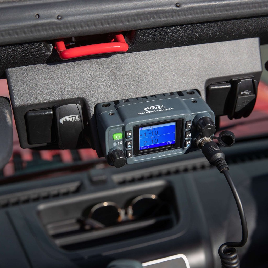 Rugged Radio Gmrs Radio Mount, For GMR25/ ABM25 Radios, Mounts on Upper Windshield, Black – MT-JK-25WP