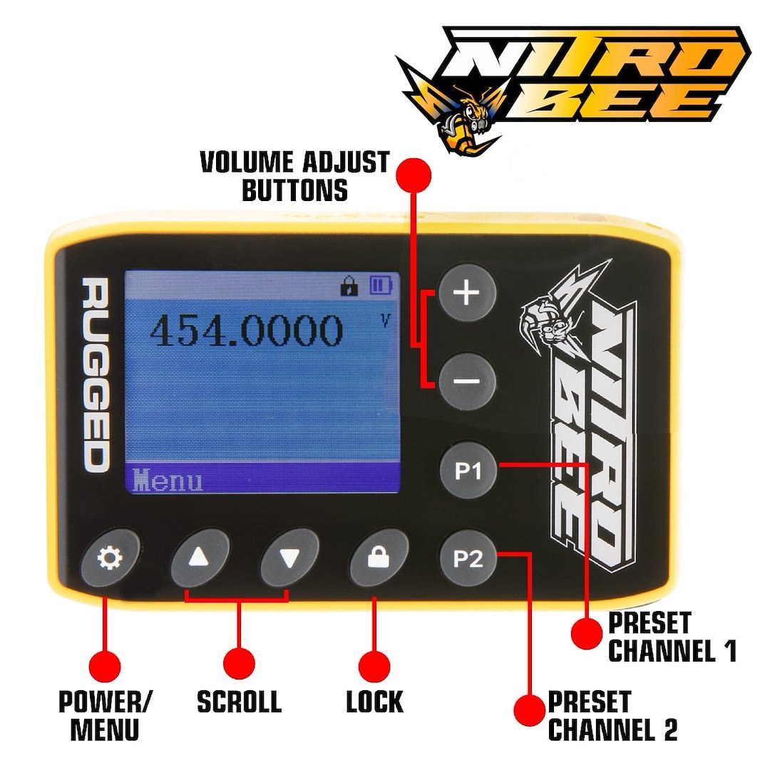 Rugged Radio UHF Radio, Nitro Bee Xtreme, Handheld, 10000 Channels, 400 to 480 Mhz, 1000 Mah Battery Capacity, 1 Watt – NITRO-BEE-X