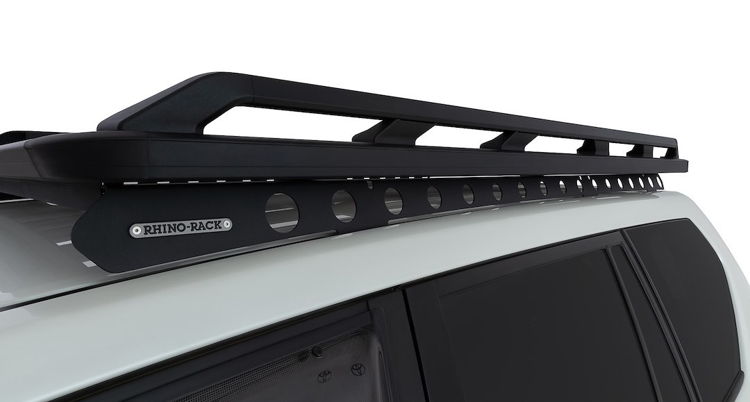 Rhino-Rack Roof Rack Platform Rails, Pioneer, Use with 52105 Rhino Rack Pioneer Platform, Aluminum, Black, 107.4 Inch Length, With Hardware – 53142