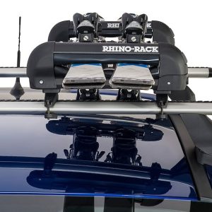 Rhino-Rack Ski Carrier – Roof Rack Kit, Carries Up to 2 Pairs of Skis/ 1 Narrow Snowboard, Lockable – 572