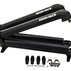 Rhino-Rack Ski Carrier – Roof Rack Kit, Carries Up to 4 Pairs of Skis/ 2 Narrow Snowboard, Lockable – 574