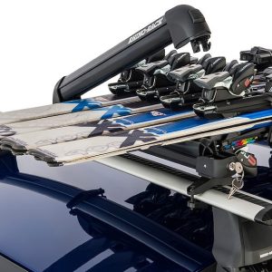 Rhino-Rack Ski Carrier – Roof Rack Kit, Carries Up to 4 Pairs of Skis/ 2 Narrow Snowboard, Lockable – 574