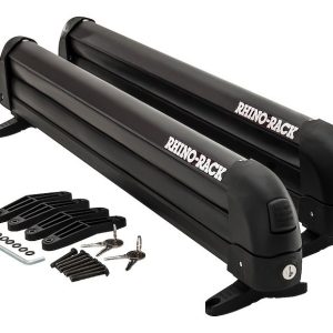Rhino-Rack Ski Carrier – Roof Rack Kit, Carries Upto 6 Pairs of Skis or 4 Snowboards, Lockable, With 2 Ski Carriers/ 4 Keys/ Mounting Hardware – 576