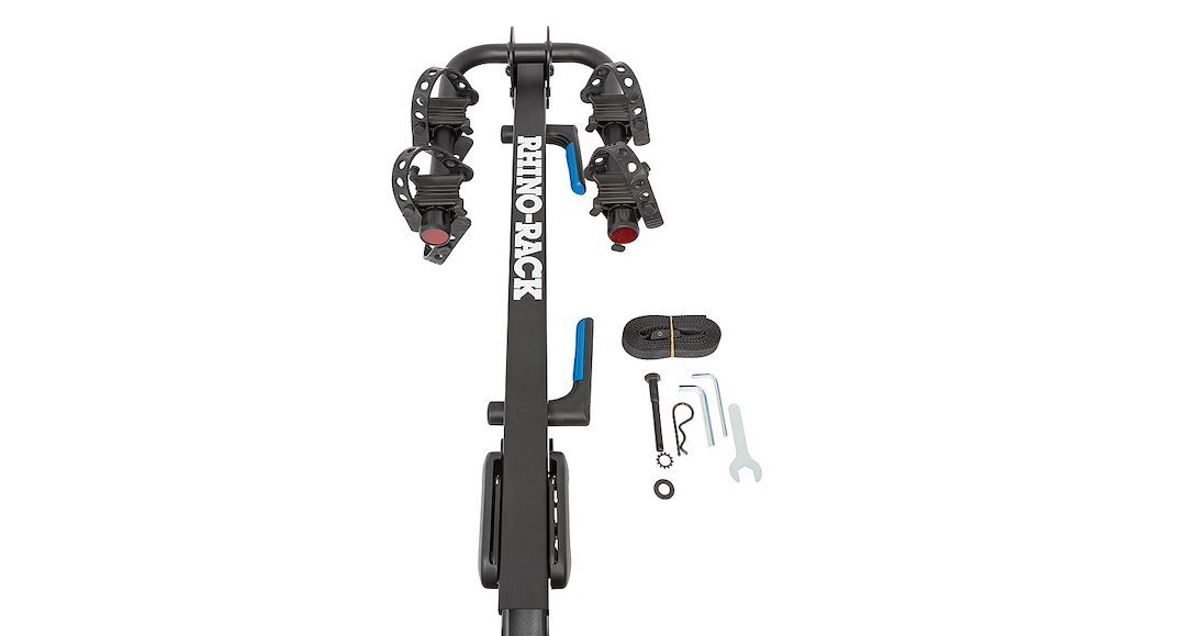 Rhino-Rack Bike Rack, Take 2, 2 Inch Receiver Hitch Mount, Holds 2 Bikes, Up to 66 Pound Weight Capacity, Cradle System with Straps – RBC045