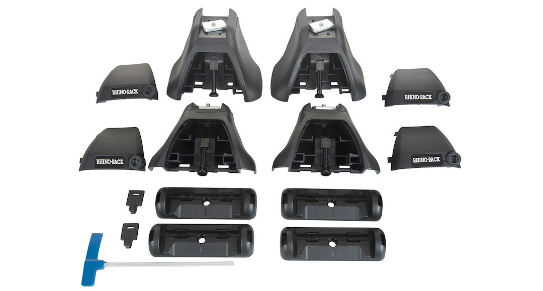 Rhino-Rack Roof Rack Mounting Kit, Designed to Fit Rhino Rack’s Roof Rack Cross Bar, Black, Set of 4(FITS Two Bars) – RLKHD