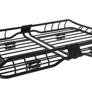Rhino-Rack Roof Basket, Xtray, 58 Inch Length X 43 Inch Width X 6 Inch Height, 165 Pound Weight Capacity, Powder Coated, Black, Steel – RMCB03