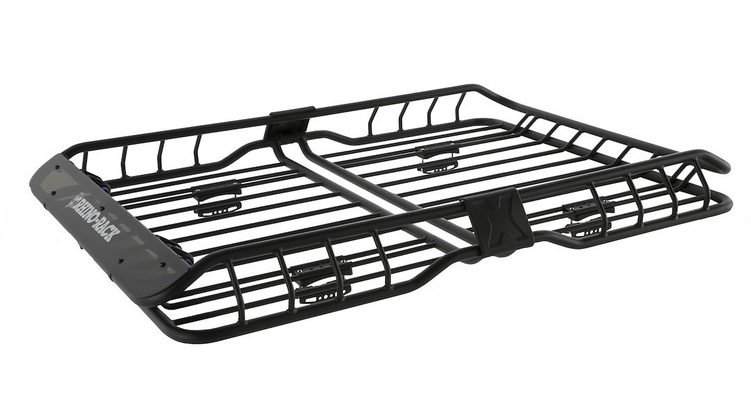 Rhino-Rack Roof Basket, Xtray, 58 Inch Length X 43 Inch Width X 6 Inch Height, 165 Pound Weight Capacity, Powder Coated, Black, Steel – RMCB03