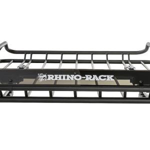 Rhino-Rack Roof Basket, Xtray, 58 Inch Length X 43 Inch Width X 6 Inch Height, 165 Pound Weight Capacity, Powder Coated, Black, Steel – RMCB03