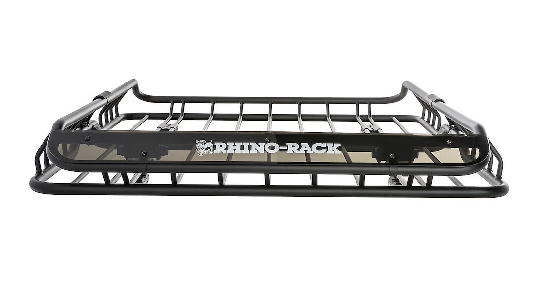 Rhino-Rack Roof Basket, Xtray, 58 Inch Length X 43 Inch Width X 6 Inch Height, 165 Pound Weight Capacity, Powder Coated, Black, Steel – RMCB03