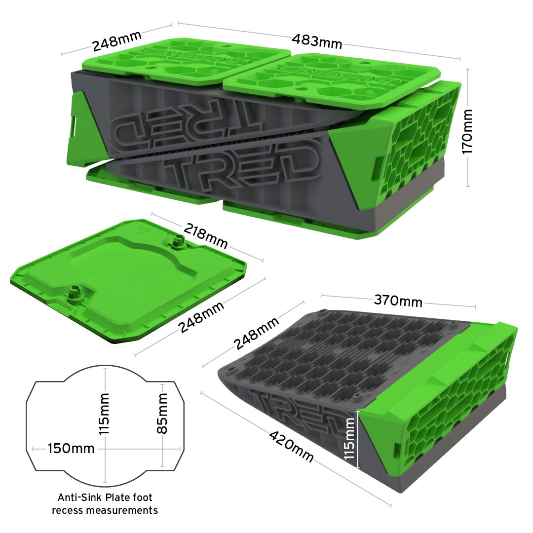 Rhino-Rack Trailer Leveling Kit, With 2 Leveling Ramps/ 2 Leveling Ramp Chock and 4 Anti-Sink Plates – TGTLVLPK