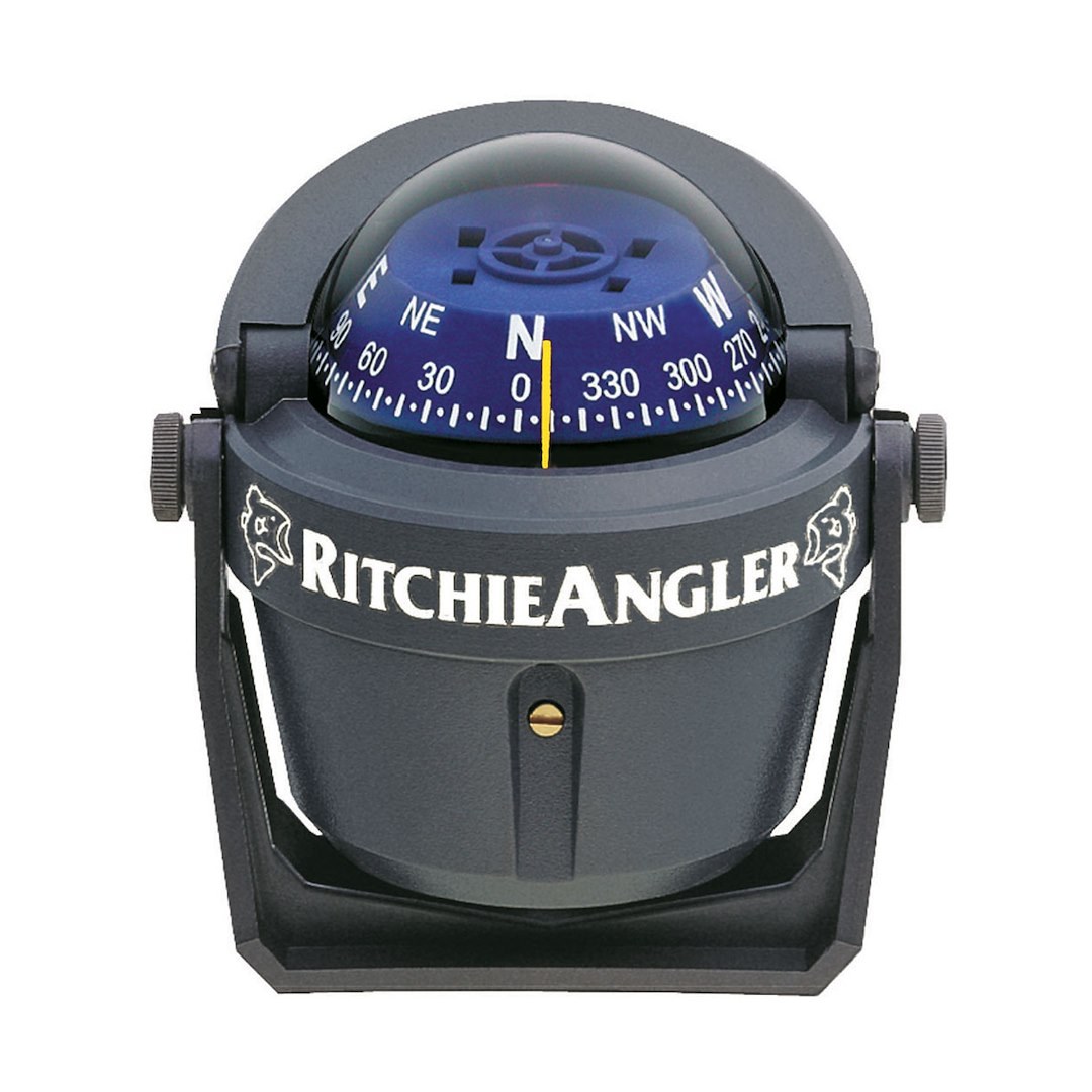 Ritchie Navi Compass, Angler®, Black, 12 Volt Green Light, Bracket Mount, 2-3/4 Inch Blue Direct Read Dial – RA-91