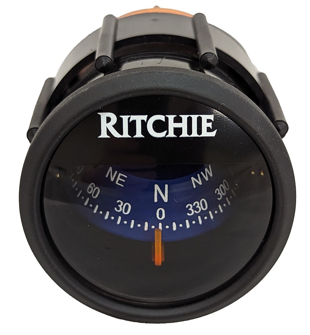 Ritchie Navi Compass, Ritchiesport®, Black, 12 Volt Green LED, Dash Mount, 2 Inch Blue Direct Read Dial – X-23BU