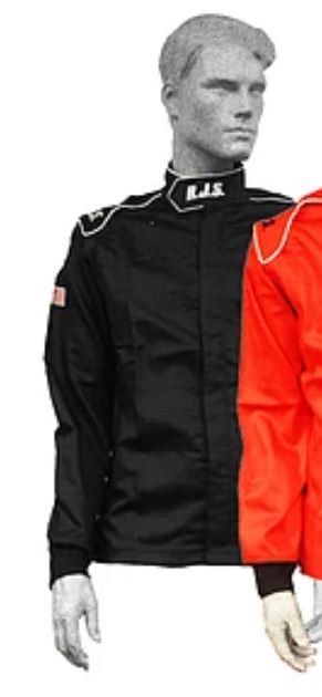 Rjs Racing Jacket, Elite, Racing Zip Up, Men’s, 2 Extra Large, Sfi 3.2 A/1 Rated, Fire Retardant Cotton, Black, Without Hood – 200400107