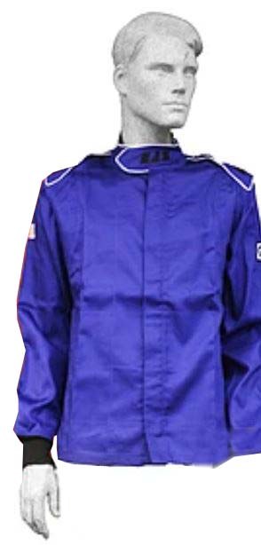 Rjs Racing Jacket, Elite, Racing Zip Up, Men’s, 2 Extra Large, Sfi 3.2 A/1 Rated, Fire Retardant Cotton, Blue, Without Hood – 200400306