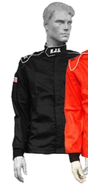 Rjs Racing Jacket, Elite, Racing Zip Up, Men’s, Extra Large, Sfi 3.2 A/5 Rated, Fire Retardant Cotton, Black, Without Hood – 200430106