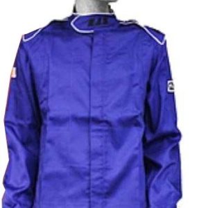Rjs Racing Jacket, Elite, Racing Zip Up, Men’s, 3 Extra Large, Sfi 3.2 A/5 Rated, Fire Retardant Cotton, Blue, Without Hood – 200430308