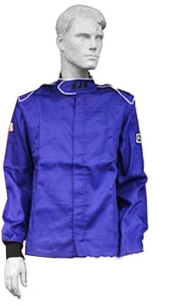 Rjs Racing Jacket, Elite, Racing Zip Up, Men’s, 3 Extra Large, Sfi 3.2 A/5 Rated, Fire Retardant Cotton, Blue, Without Hood – 200430308