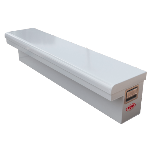 Rki Tool Box, S-Series, Side Mount, Low Profile, Single Lid, Powder Coated, White, Steel – 61SLP