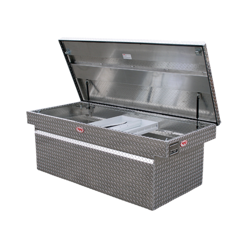 Rki Tool Box, C-Series, Crossover, Wide/ Deep, Single Lid, Diamond Tread, Silver, Aluminum – C63WDA