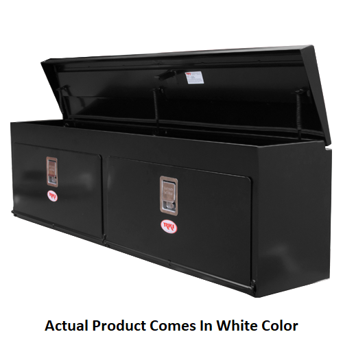 Rki Tool Box, Ust-Series, Side Mount, Dual Lid, Powder Coated, White, Steel, 73 Inch Length X 20 Inch Height X 14-1/2 Inch Depth – UST72C