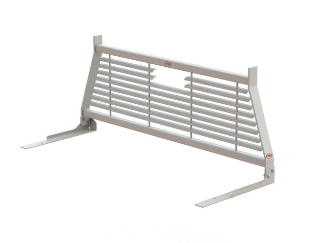 Rki Headache Rack, Louvered, Powder Coated, White, Aluminum, Can Be Used with Crossbed Tool Box, With Mounting Kit and Hardware – WG15AW