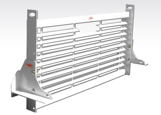 Rki Headache Rack, Louvered, 54 Inch, Powder Coated, White, Steel, With 3RD Brake Light Cutout, For Service Body Trucks – WG54