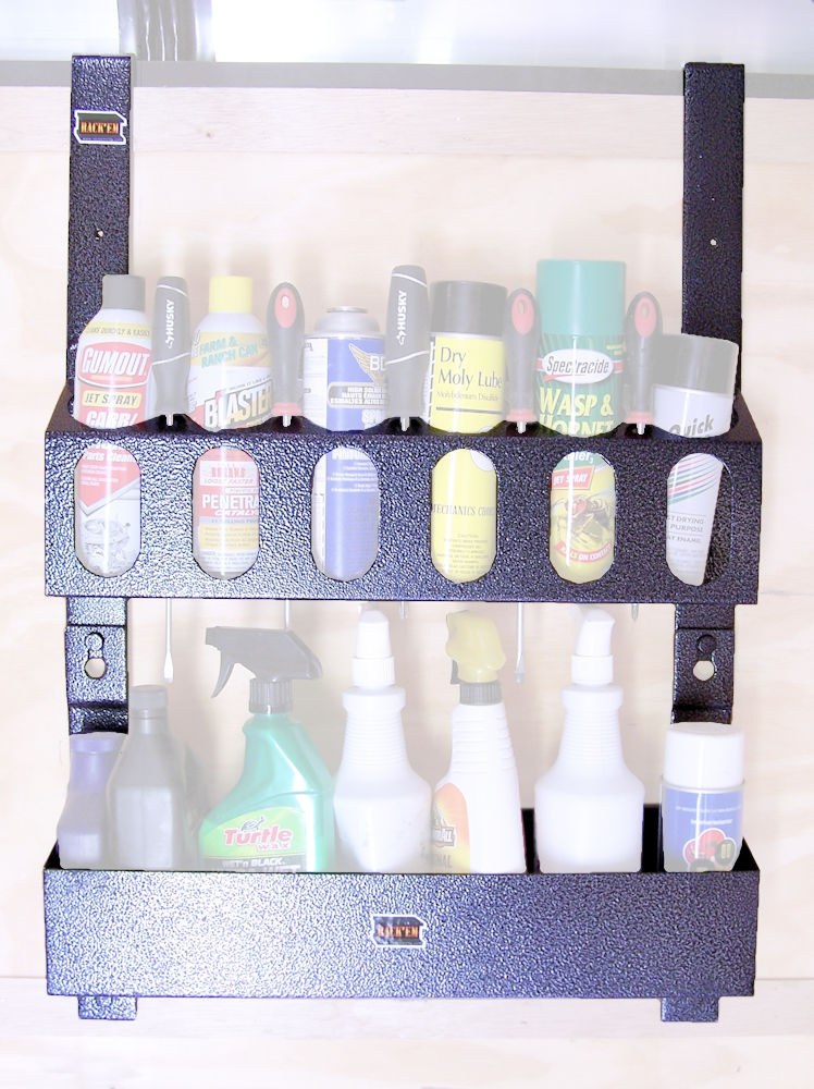 Rack’em Mfg Tool Organizer, Bolt-On Mount to Closed Trailer, Holds Aerosol Cans and Containers, 31 Inch Height X 21-1/2 Inch Width – RA-10AB