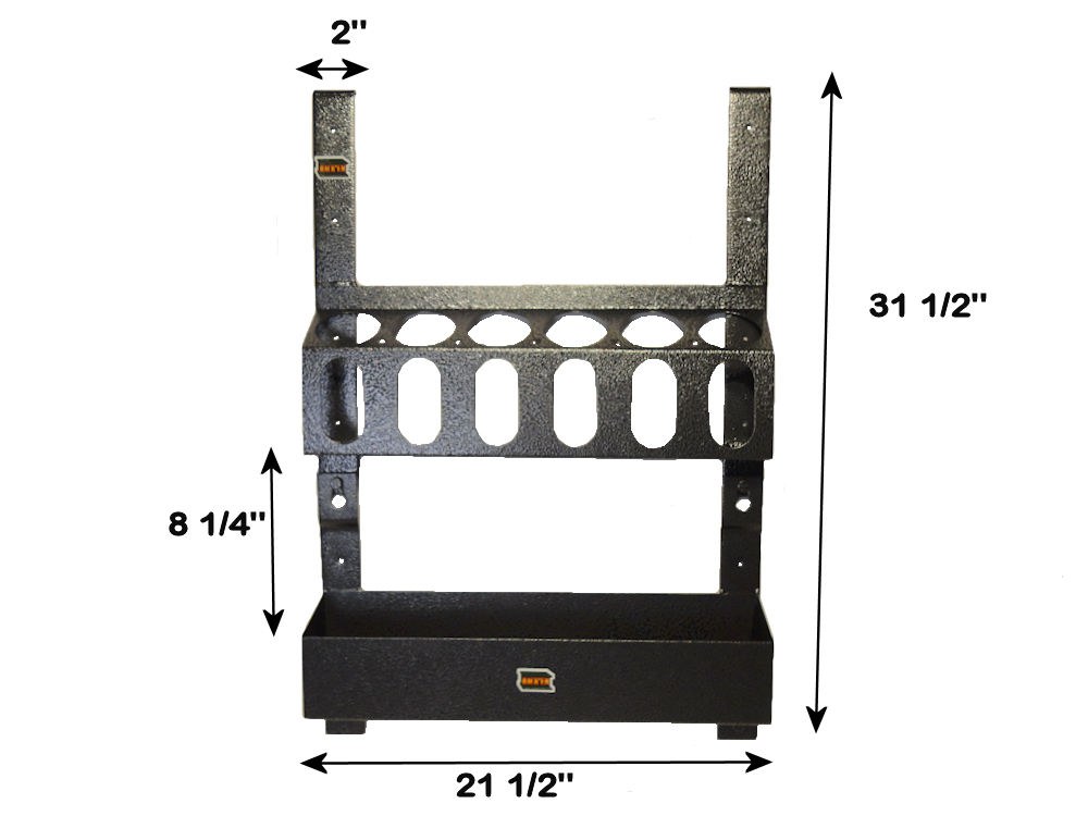 Rack’em Mfg Tool Organizer, Bolt-On Mount to Closed Trailer, Holds Aerosol Cans and Containers, 31 Inch Height X 21-1/2 Inch Width – RA-10AB