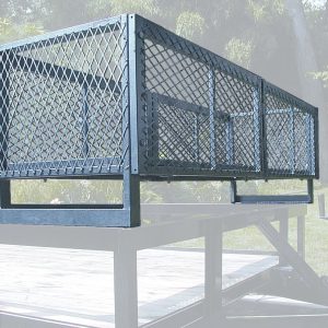 Rack’em Mfg Trailer Cargo Basket, Mounts to 72 Inch to 86 Inch Wide Trailer, 24 Inch Length X 78 Inch Width X 24 Inch Height, Steel – RA-14A/B