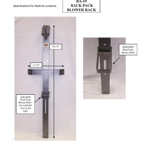 Rack’em Mfg Tool Organizer, Bolt-On Mount to Open Trailer, Holds 1 Backpack Blower, Black and Gray, Steel – RA-19