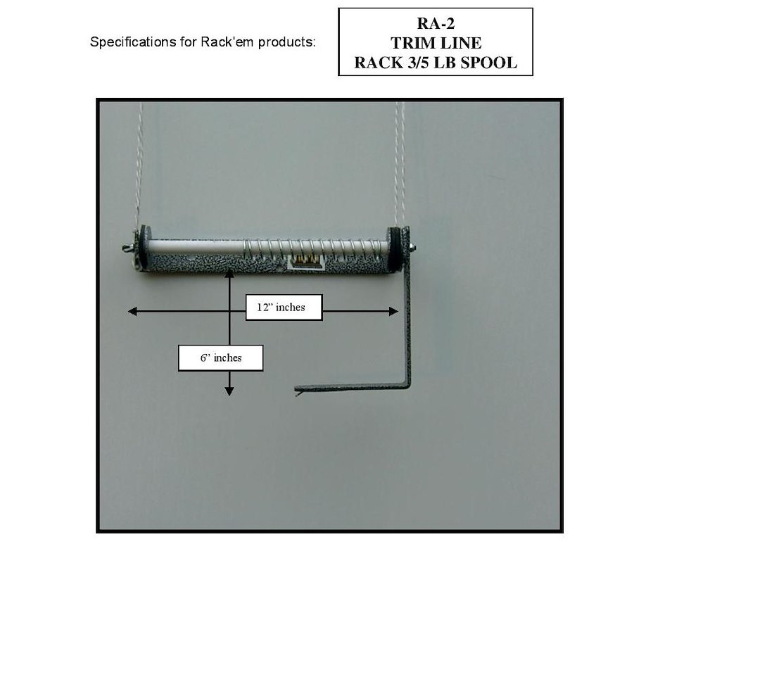 Rack’em Mfg Grass Trimmer Line Spool Rack, For Use with a Single 3 or 5 Pound Spool, Bolts to Open Trailer Top Rail – RA-2
