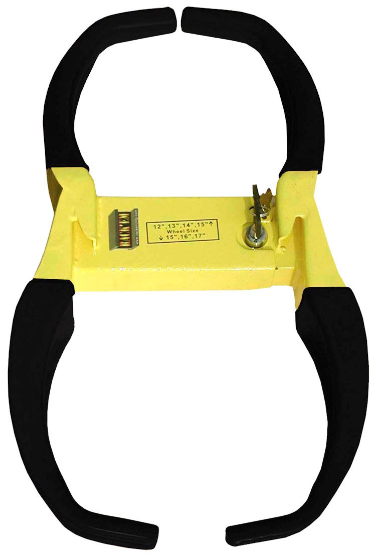 Rack’em Mfg Trailer Wheel Locking Boot, Fits Up to a 20 Inch Wheel, Does Not Cover Lug Nuts – RA-25