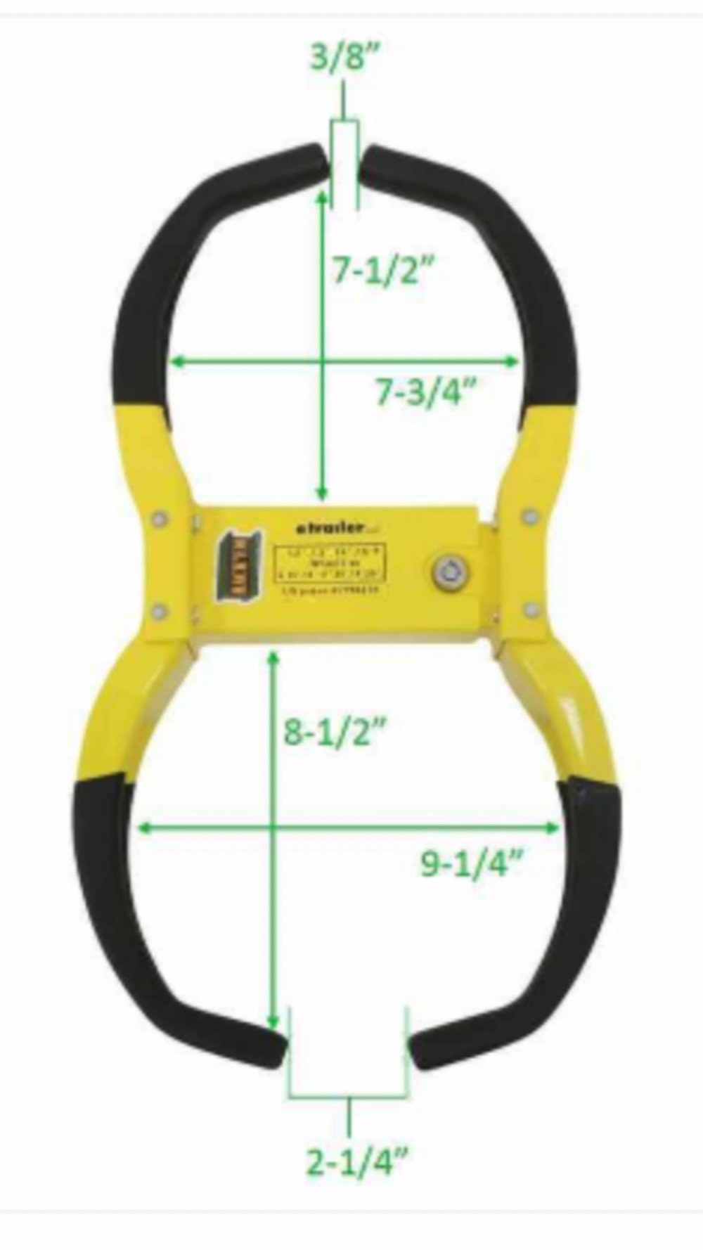 Rack’em Mfg Trailer Wheel Locking Boot, Fits Up to a 20 Inch Wheel, Does Not Cover Lug Nuts – RA-25