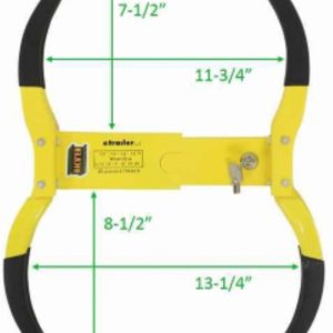Rack’em Mfg Trailer Wheel Locking Boot, Fits Up to a 20 Inch Wheel, Does Not Cover Lug Nuts – RA-25