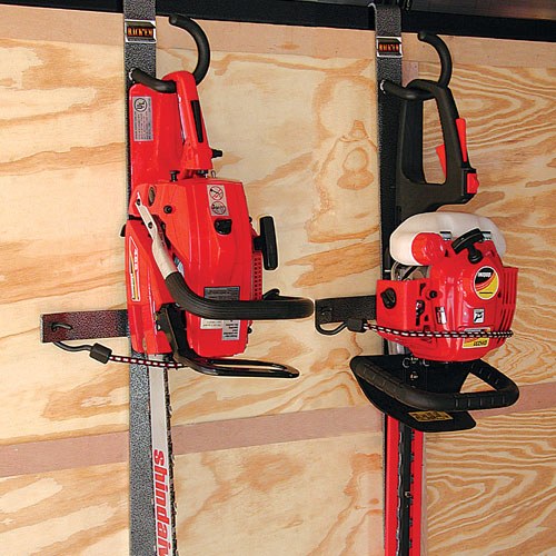 Rack’em Mfg Tool Organizer, Bolt-On Mount to Closed Trailer, Holds 1 Chainsaw or Similar Tool with a Loop Style Handle, Black/ Gray, Steel – RA-3