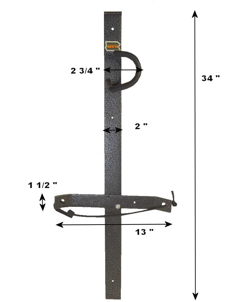 Rack’em Mfg Tool Organizer, Bolt-On Mount to Closed Trailer, Holds 1 Chainsaw or Similar Tool with a Loop Style Handle, Black/ Gray, Steel – RA-3