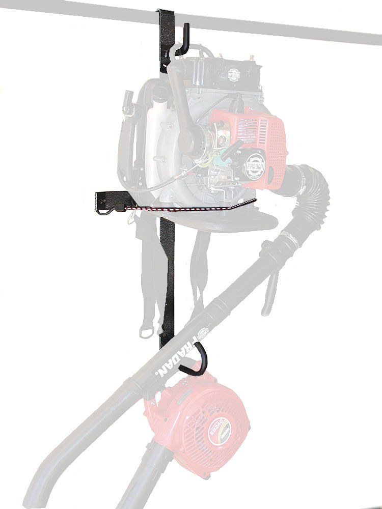 Rack’em Mfg Tool Organizer, Bolt-On Mount to Closed Trailer, Holds 1 Backpack Blower, Black/ Gray, Steel – RA-4