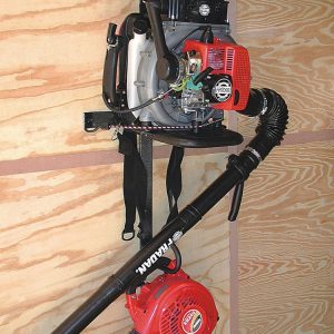 Rack’em Mfg Tool Organizer, Bolt-On Mount to Closed Trailer, Holds 1 Backpack Blower, Black/ Gray, Steel – RA-4
