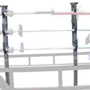 Rack’em Mfg Tool Organizer, Bolt-On Mount to Open Trailer, Holds 3 Landscape Trimmers, Black/ Gray, Steel – RA-6