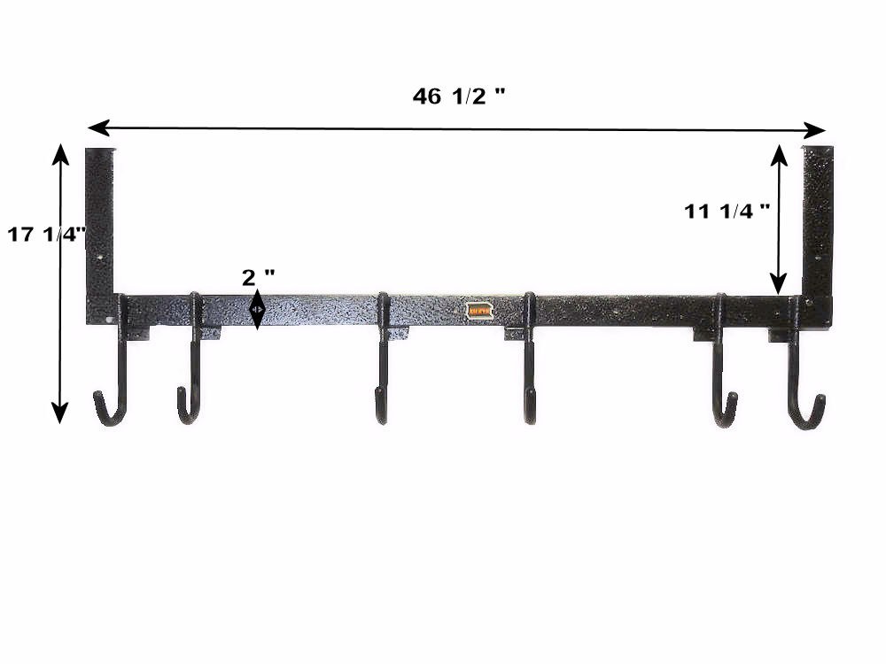 Rack’em Mfg Tool Organizer, Bolt-On Mount to Closed Trailer, 6 Hook Multi-Tools, Black/ Gray, Steel – RA-7