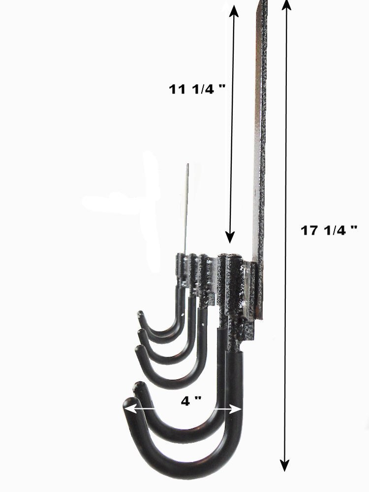 Rack’em Mfg Tool Organizer, Bolt-On Mount to Closed Trailer, 6 Hook Multi-Tools, Black/ Gray, Steel – RA-7