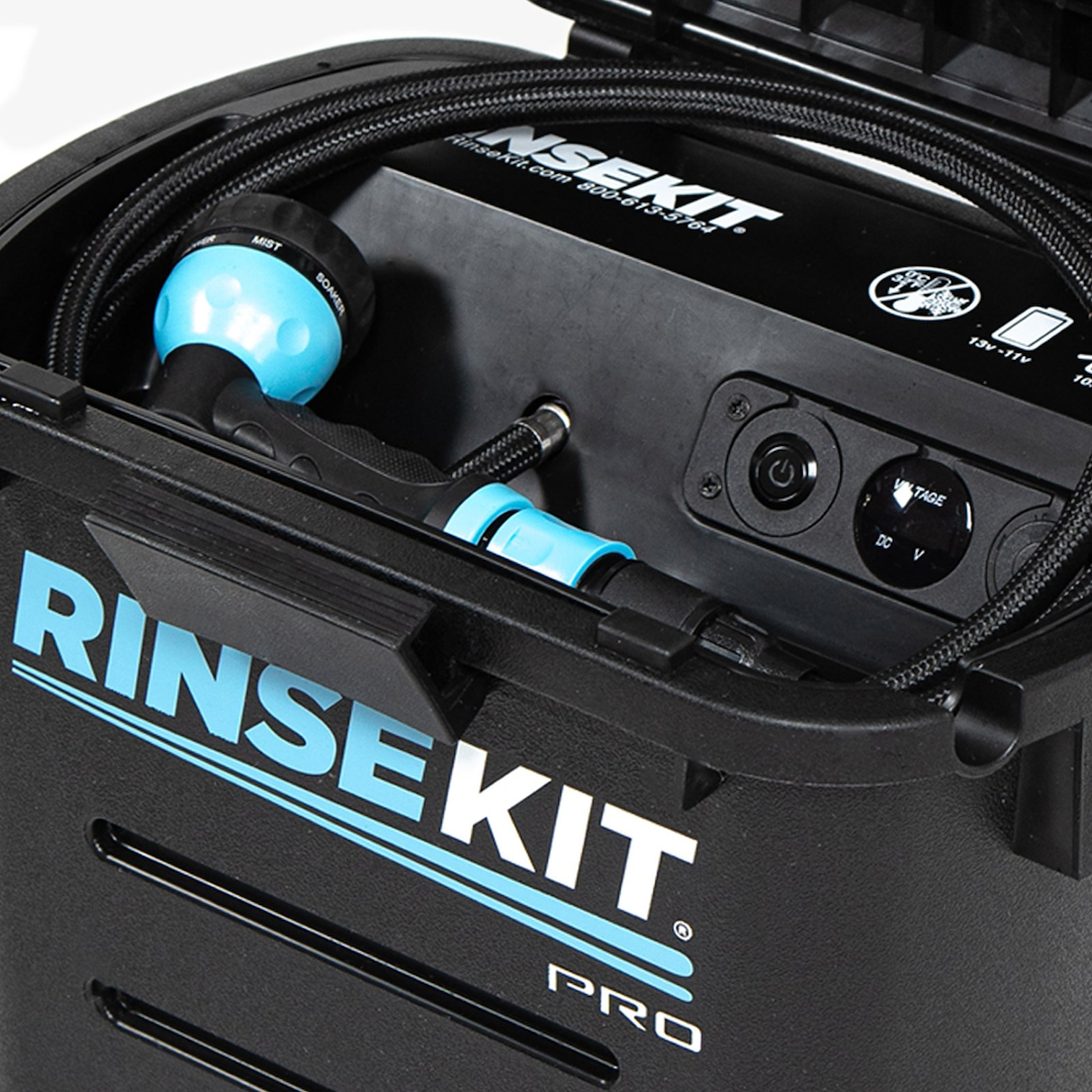 Rinsekit Camp Shower, Pro, 3.5 Gallon Capacity, 12 Volt Battery Powered – 857007006258