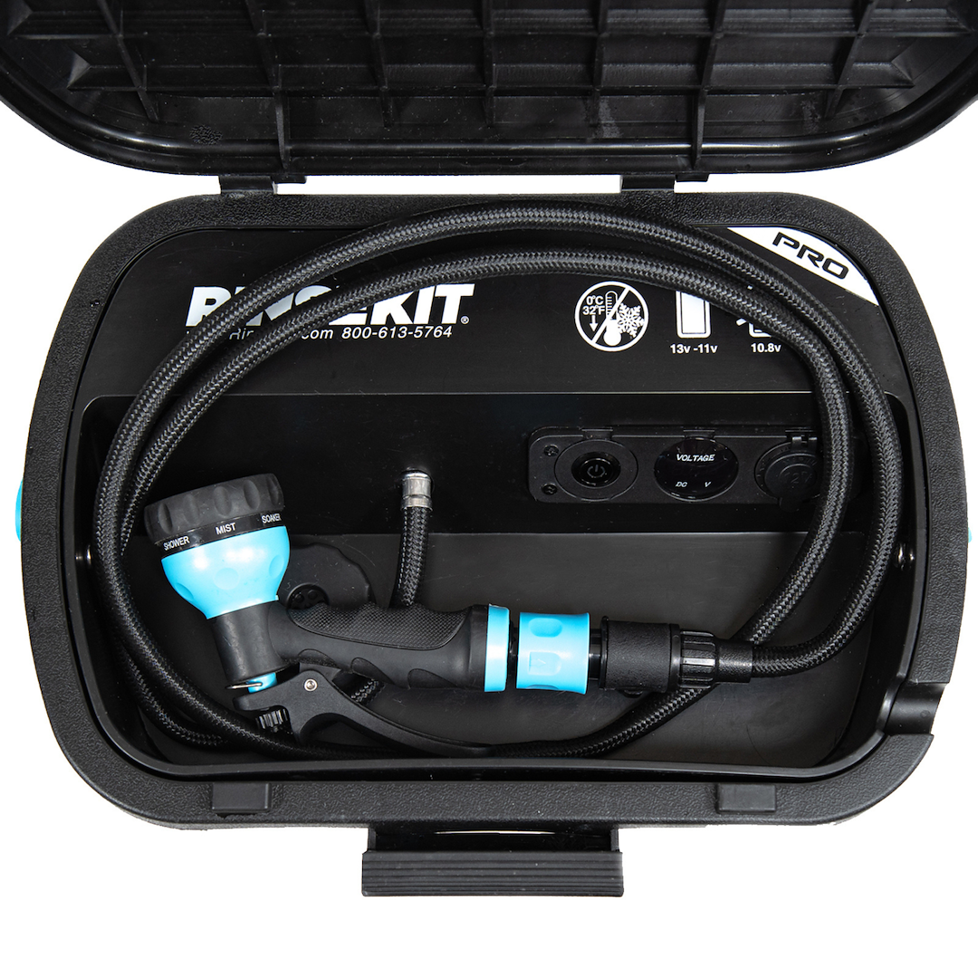 Rinsekit Camp Shower, Pro, 3.5 Gallon Capacity, 12 Volt Battery Powered – 857007006258